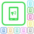 Mobile reading aloud vivid colored flat icons