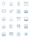 Mobile reality linear icons set. Immersive, Augmented, Virtual, Interactive, D, Camera, Reality line vector and concept