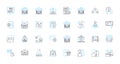 Mobile reality linear icons set. Immersive, Interactive, Virtual, Augmented, Reality, Experience, D line vector and