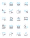 Mobile reality linear icons set. Immersive, Interactive, Virtual, Augmented, Reality, Experience, D line vector and