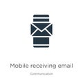 Mobile receiving email icon vector. Trendy flat mobile receiving email icon from communication collection isolated on white