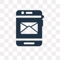 Mobile Receiving Email vector icon isolated on transparent background, Mobile Receiving Email transparency concept can be used w
