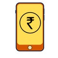 Mobile Recharge Icon with Indian Rupee Symbol