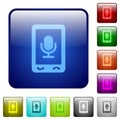 Mobile recording color square buttons