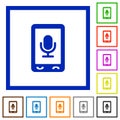 Mobile recording flat framed icons