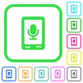 Mobile recording vivid colored flat icons