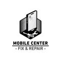 Mobile center logo design template. Mobile phone vector and illustration. Royalty Free Stock Photo