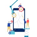 Mobile repair service - flat design style colorful illustration