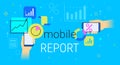 Mobile report and accounting on smartphone creative concept vector illustration