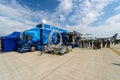 Mobile road train recruitment point and career center for the German Army Bundeswehr. Royalty Free Stock Photo