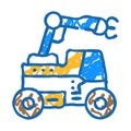 mobile robot autonomous delivery icon doodle illustration