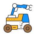 mobile robot autonomous delivery icon color illustration