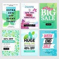 Mobile sale banners collection. Spring sale banners. Royalty Free Stock Photo