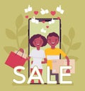 Mobile sale, e-commerce smartphone application