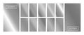 Mobile screen lock display collection of trendy silver metallic backgrounds. Modern screen vector design for mobile app