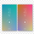 Mobile screen lock display vector gradient