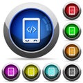 Mobile scripting round glossy buttons Royalty Free Stock Photo