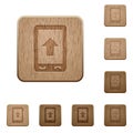Mobile scroll up wooden buttons