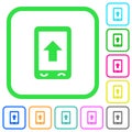 Mobile scroll up vivid colored flat icons