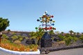 Mobile sculpture in front of the Manrique foundation in Lanzarote Royalty Free Stock Photo