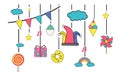 Mobile Sculpture Hanging Wind Chime Fun Concept