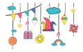 Mobile Sculpture Hanging Wind Chime Fun Concept Royalty Free Stock Photo