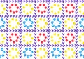 Seamless pattern traditional tile ornament flowers in cages in ethnic style.