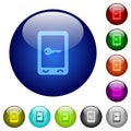Mobile secure color glass buttons