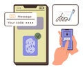 Mobile Security Authentication with Fingerprint, Code Verification, and Digital Signature Features Royalty Free Stock Photo