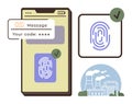 Mobile Security Authentication with Fingerprint and Verification Code for Secure Access Royalty Free Stock Photo