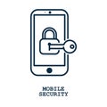 mobile security concept. Vector illustration decorative design Royalty Free Stock Photo