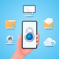 Mobile security and data protection account Royalty Free Stock Photo