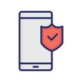 Mobile security Isolated Vector icon which can easily modify or edit Royalty Free Stock Photo