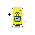 Mobile security line icon