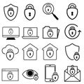 Mobile security line icons set. Modern outline elements, graphic design concepts, simple symbols collection. Vector line icons Royalty Free Stock Photo