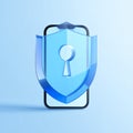 Mobile Security Shield Protecting Smartphone Data Royalty Free Stock Photo