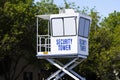 Mobile Security tower used to supervise the parking lot of a mall in San Francisco Bay Area, San Jose, California