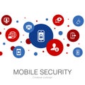 Mobile security trendy circle template