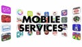 Mobile Services Apps Software Program Tiles Royalty Free Stock Photo