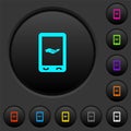 Mobile services dark push buttons with color icons Royalty Free Stock Photo