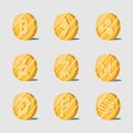 Set of various cryptocurrencies electronic cash symbol vector