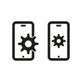 Mobile settings gear icon. Vector illustration. EPS 10.