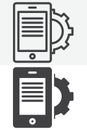 Mobile settings line and solid vector icon set Royalty Free Stock Photo