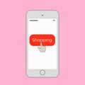 Mobile shopping illustration Royalty Free Stock Photo