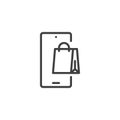 Mobile Shopping line icon