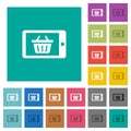 Mobile shopping square flat multi colored icons Royalty Free Stock Photo