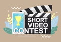 Mobile short video contest vector concept for web banner, website page