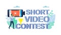 Mobile short video contest vector concept for web banner, website page Royalty Free Stock Photo