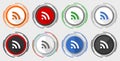 Mobile signal vector icons, set of colorful web buttons in eps 10 Royalty Free Stock Photo