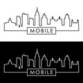 Mobile skyline. Linear style. Royalty Free Stock Photo